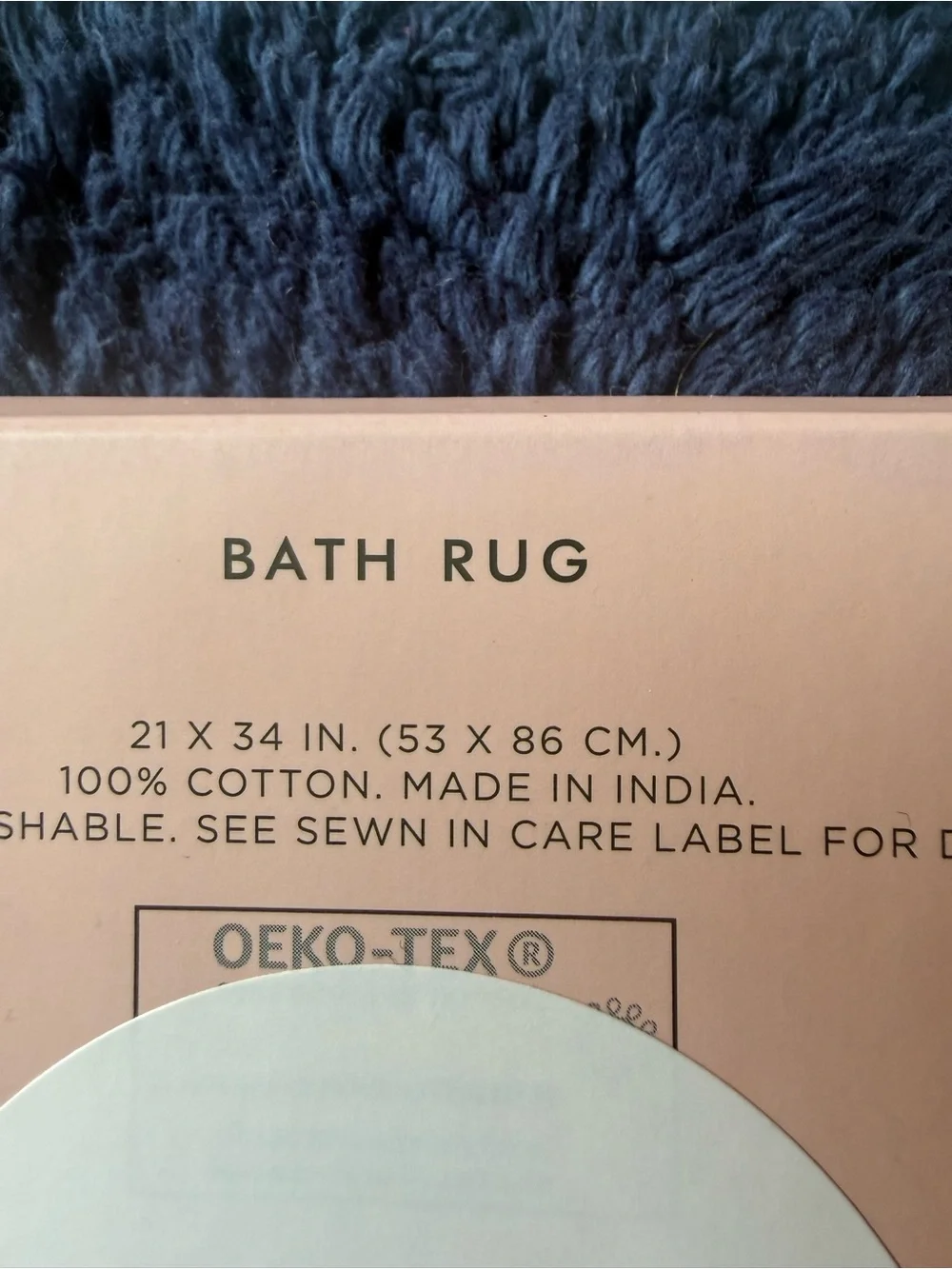 kate spade navy blue bath rug with white dot